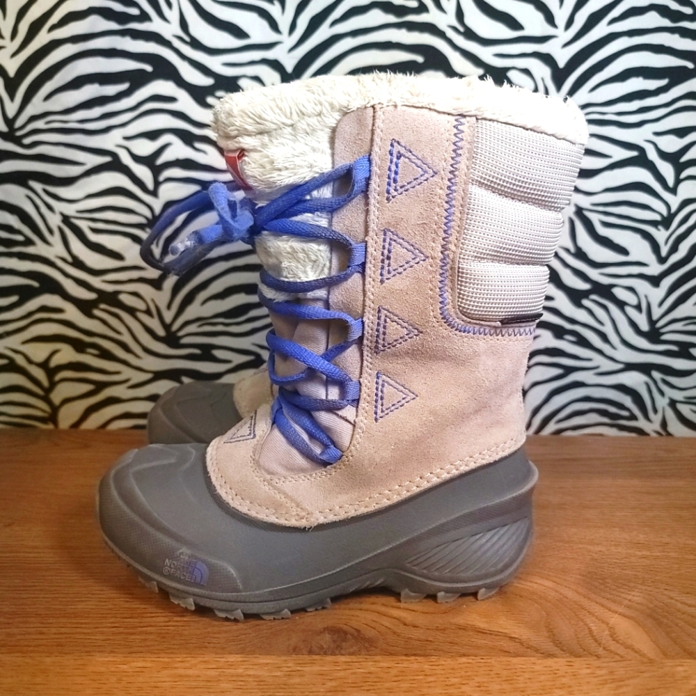 AUC99 0510 Youth Girl Sz. 1 Gray The North Face Tall Snow Boots GWOSLOO2.13